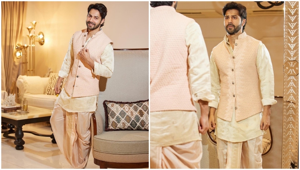 Varun Dhawan looks dapper in the traditional outfit.&nbsp;
