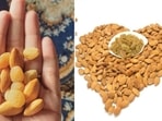 Having almonds and raisins together keeps you full and makes you feel energetic throughout the day.(Instagram/Dr Dixa Bhavsar, Pixabay) Having almonds and raisins together keeps you full and makes you feel energetic throughout the day.(Instagram/Dr Dixa Bhavsar, Pixabay)
