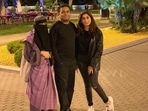 AR Rahman posing with his daughters Khatija (L) and Raheema. AR Rahman posing with his daughters Khatija (L) and Raheema.