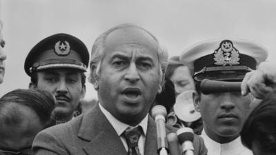 The ascendance of Bhutto to power appears to be a much more powerful force behind the Pakistani bomb (Getty Images) The ascendance of Bhutto to power appears to be a much more powerful force behind the Pakistani bomb (Getty Images)