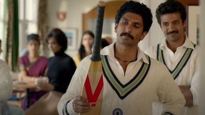 Ranveer Singh in a still from 83 song Lehra Do. Ranveer Singh in a still from 83 song Lehra Do. 