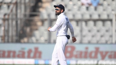 Mumbai: Indian captain Virat Kohli dances during the 4th day of the 2nd test cricket match between India and New Zealand, at Wankhede stadium in Mumbai, Monday, Dec. 6, 2021. (PTI Photo/Shashank Parade)(PTI12_06_2021_000049A) (PTI) Mumbai: Indian captain Virat Kohli dances during the 4th day of the 2nd test cricket match between India and New Zealand, at Wankhede stadium in Mumbai, Monday, Dec. 6, 2021. (PTI Photo/Shashank Parade)(PTI12_06_2021_000049A) (PTI)
