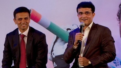 Rahul Dravid and Sourav Ganguly.&nbsp; (Getty)
