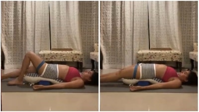 'Another yoga post,' courtesy Shruti Seth. This time, Setubandsarvangasana (Instagram/@shru2kill)