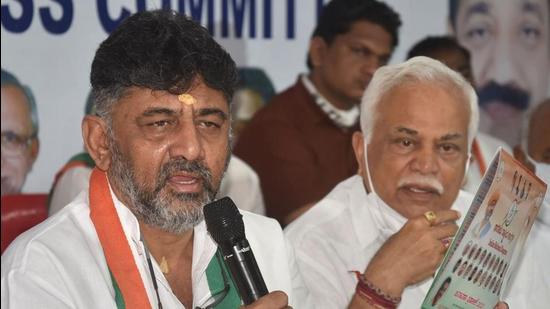 DK Shivakumar, the president of the Karnataka Pradesh Congress Committee (KPCC) called chief minister Basavaraj Bommai ‘weak’. (Agencies)