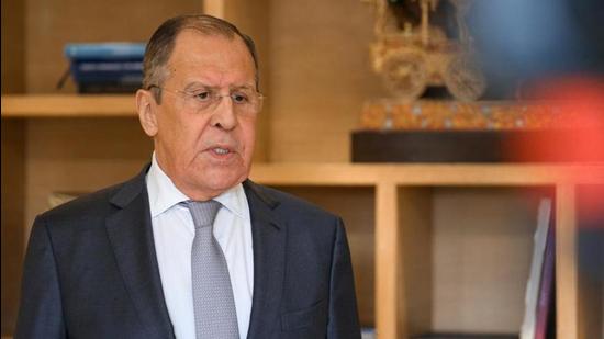 Russia’s Foreign minister Sergei Lavrov speaks with the media following talks with Indian officials in New Delhi. (Reuters)