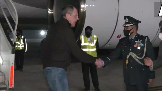 Russian Foreign Affairs Minister Sergey Lavrov arrives at Delhi airport. He will take part in the 2+2 Ministerial Dialogue between India and Russia.(ANI)