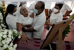 Mother of Sri Lankan factory manager, Priyantha Kumara who was lynched by a Muslim mob in Pakistan for alleged blasphemy cries in Colombo, Sri Lanka.&nbsp;