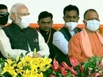 PM Narendra Modi shares stage share with Uttar Pradesh CM Yogi Adityanath at an event in Gorakhpur.(HT Photo) PM Narendra Modi shares stage share with Uttar Pradesh CM Yogi Adityanath at an event in Gorakhpur.(HT Photo)