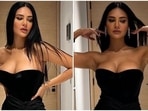 Esha Gupta flaunts her hourglass figure in black strapless dress with thigh-slit and we are obsessed: Pics inside