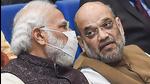 Prime Minister Narendra Modi and home minister Amit Shah at the Ambedkar International Centre in New Delhi on Tuesday. (PTI) Prime Minister Narendra Modi and home minister Amit Shah at the Ambedkar International Centre in New Delhi on Tuesday. (PTI)