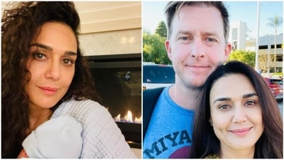 Preity Zinta shared a glimpse of one of her twins. Preity Zinta shared a glimpse of one of her twins. 
