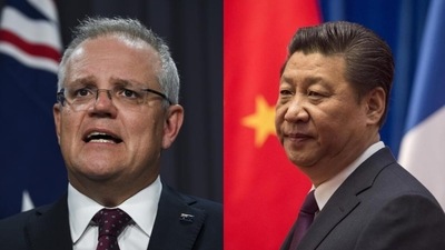 Pictured above are Australia's prime minister Scott Morrison (L) and China's president Xi Jinping (R).&nbsp; (REUTERS / File Photo)