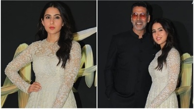 Sara Ali Khan is a princess in ₹3 lakh ivory gown for Atrangi Re album launch with Akshay Kumar Sara Ali Khan is a princess in ₹3 lakh ivory gown for Atrangi Re album launch with Akshay Kumar