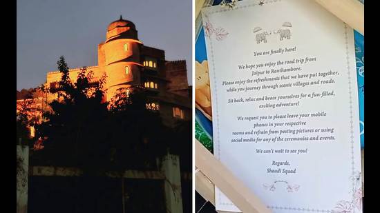 Six Senses Fort Barwara, welcome note fro guests at the venue (Photo: Yogen Shah; Twitter/ScribeUpma)