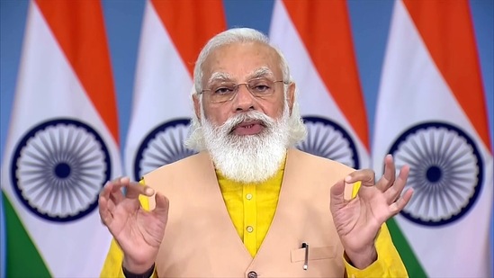 Modi made these remarks while addressing the BJP MPs at a parliamentary meeting on Tuesday morning.(ANI) Modi made these remarks while addressing the BJP MPs at a parliamentary meeting on Tuesday morning.(ANI)