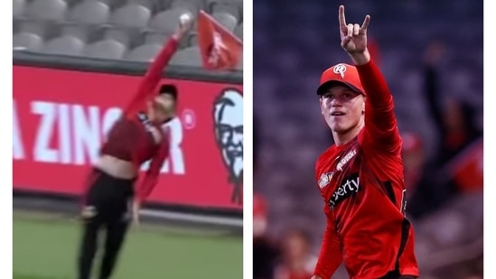 VIDEO-' Spiderman' at work in BBL as Melbourne Renegades' Jake Fraser-McGurk takes spectacular boundary catch, then celebrates like superhero(HT COLLAGE/INSTAGRAM SCREENGRABS) VIDEO-' Spiderman' at work in BBL as Melbourne Renegades' Jake Fraser-McGurk takes spectacular boundary catch, then celebrates like superhero(HT COLLAGE/INSTAGRAM SCREENGRABS)