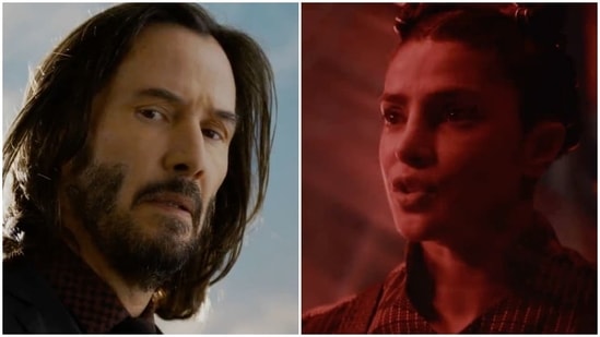 Keanu Reeves and Priyanka Chopra in a new teaser for The Matrix Resurrections.
