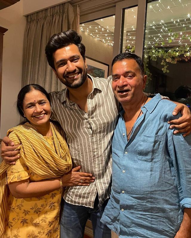 Vicky Kaushal with mother Veena and father Sham Kaushal. Vicky Kaushal with mother Veena and father Sham Kaushal.