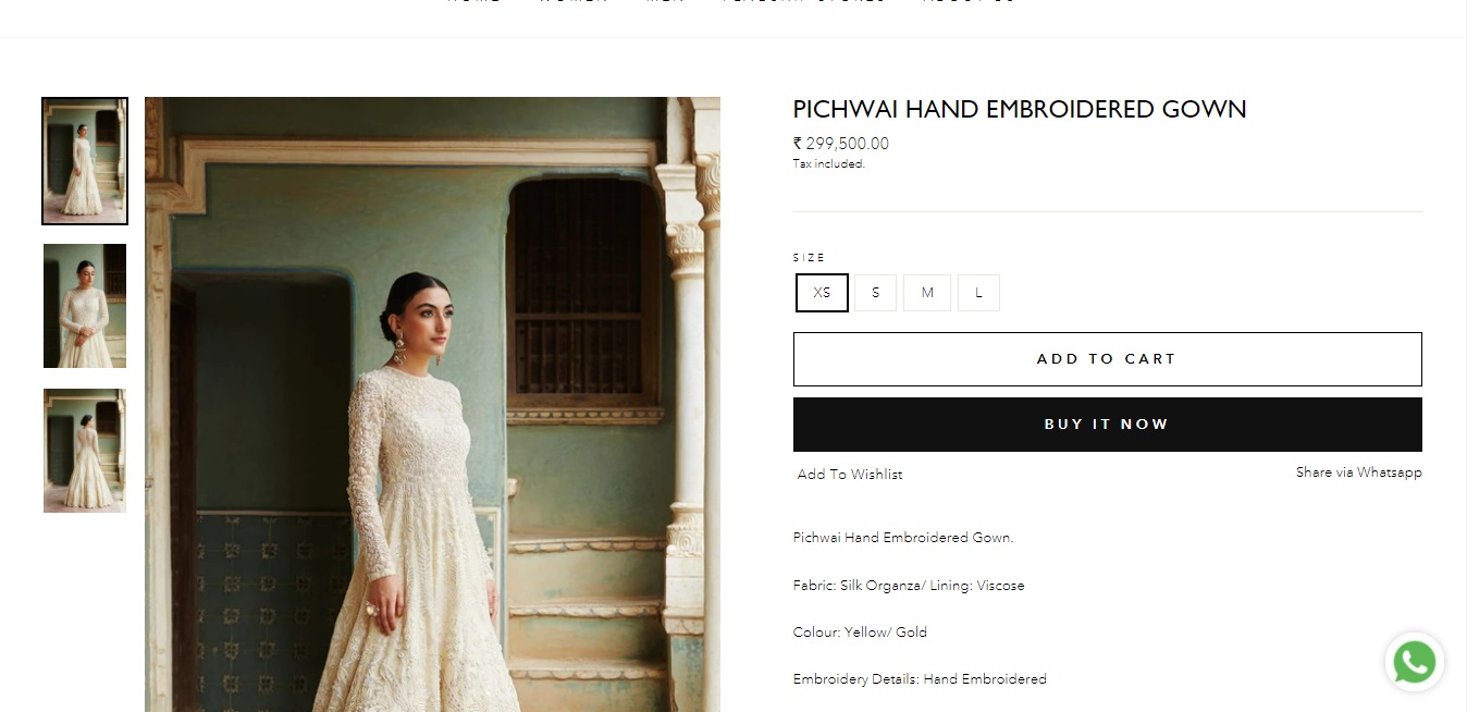 The Pichwai Hand Embroidered Gown.&nbsp; (rahulmishra.in)