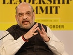 Union home minister Amit Shah delivers the keynote address at the Hindustan Times Leadership Summit, in New Delhi. (PTI)