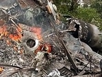 An IAF chopper with CDS Bipin Rawat, his wife and defence assistants crashed between Coimbatore and Sulur on Wednesday.(ANI ) An IAF chopper with CDS Bipin Rawat, his wife and defence assistants crashed between Coimbatore and Sulur on Wednesday.(ANI )