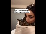 The image shows the woman kissing its cat.(Instagram/@dontstopmeowing)