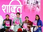 Priyanka Gandhi Vadra releasing manifesto (Twitter/Congress)