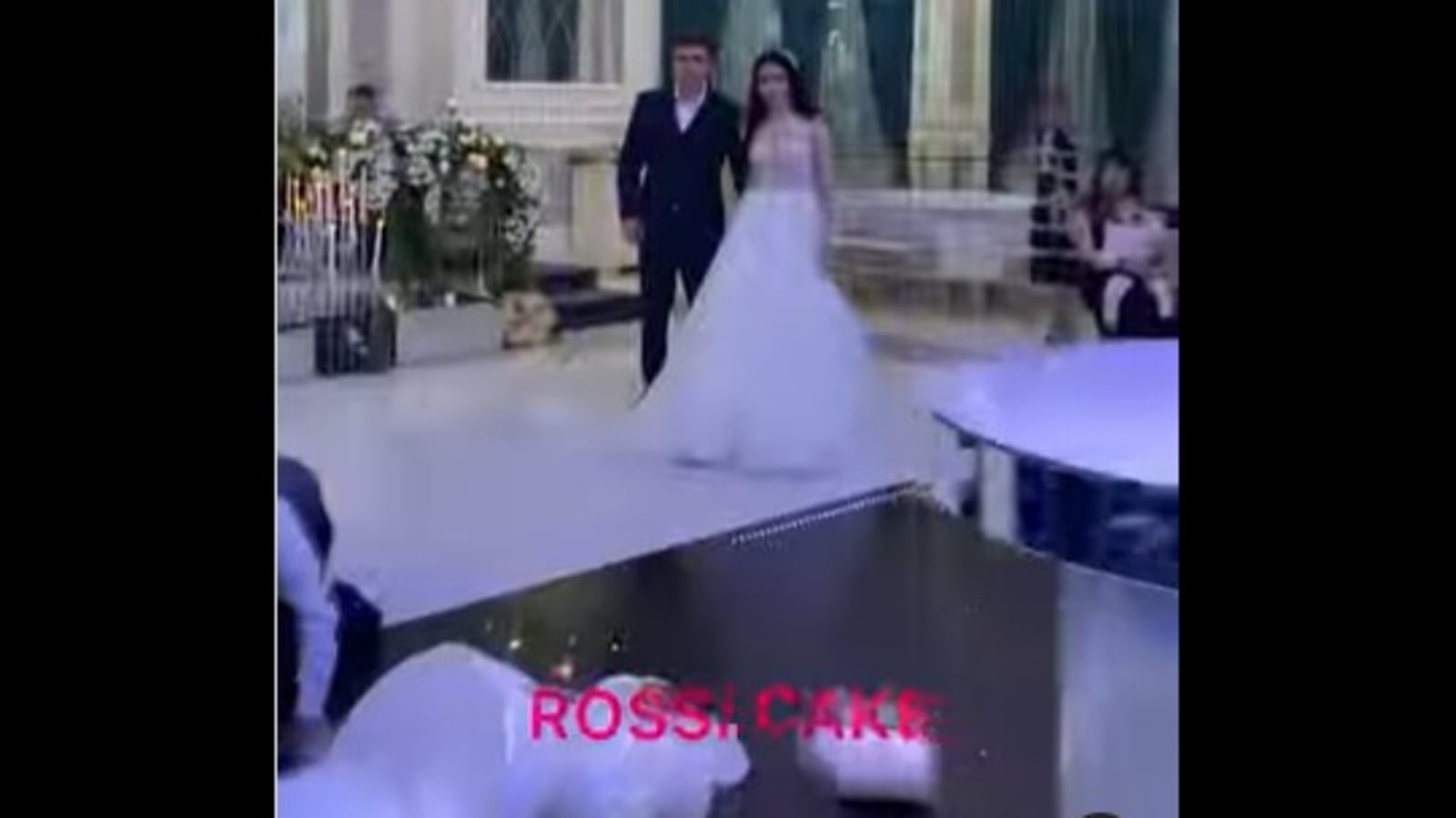 Bride, groom pranked with fake wedding cake, video shows their