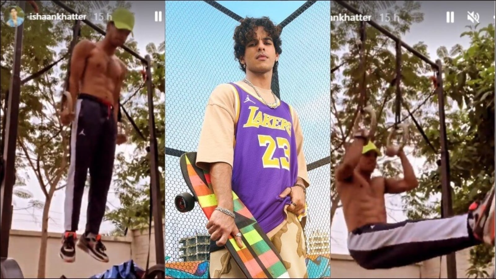 Ishaan Khatter's Lsit, muscle up on gymnastic rings inspires us to