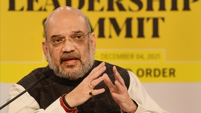 Union home minister Amit Shah delivers the keynote address at the Hindustan Times Leadership Summit, in New Delhi. (PTI) Union home minister Amit Shah delivers the keynote address at the Hindustan Times Leadership Summit, in New Delhi. (PTI)