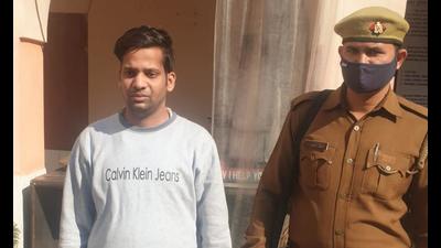 The suspect in police custody on Wednesday. (Sourced) The suspect in police custody on Wednesday. (Sourced)
