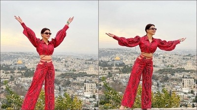After posing in the back drop of the Islamic shrine of the Dome of the Rock, Urvashi also revealed to have prayed at the Church of the Holy Sepulchre in Jerusalem and visited the Dead Sea, “the lowest point on Earth”. (Instagram/urvashirautela)