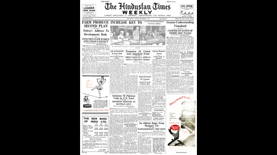 A screengrab of the Hindustan Times on December 9, 1956.