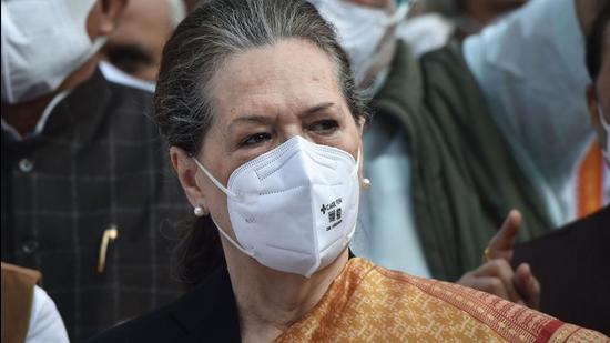 Congress president Sonia Gandhi lashed out at the government over price rise and the country’s economic situation during a speech at the general body meeting of the Congress Parliamentary Party on Wednesday. (PTI)