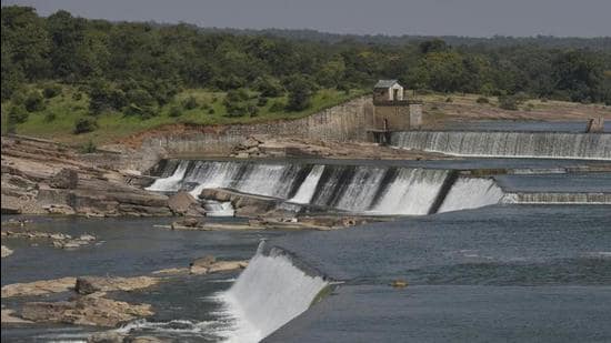 Gangau Dam and Reservoir on Ken river in Panna National Park in Chhatarpur, in Madhya Pradesh’s Bundelkhand district. (HT file photo)