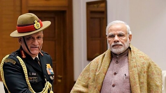 Prime Minister Narendra Modi tweeted the picture of CDS Bipin Rawat to offer condolences on his death. CDS General Bipin Rawat, his wife Madhulika Rawat, and 11 others died in the IAF chopper crash near Coonoor in Tamil Nadu. (ANI Photo)