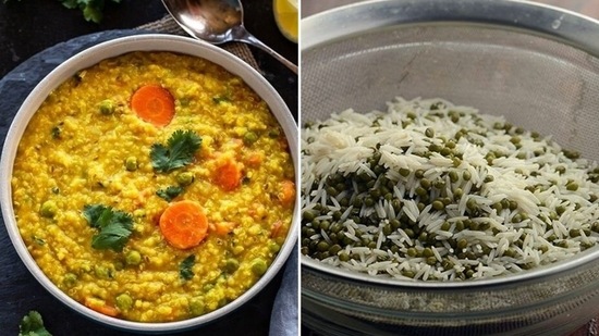 There are innumerable versions of Khichdi from Gujarat’s kang no khichdo to South India's bisi bele bhaat.(Instagram/Dr Dixa Bhavsar, Pinterest)