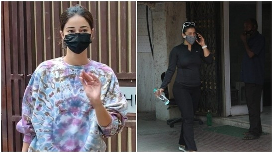 Wednesday was a busy day for the celebrities of the tinsel town. Multiple stars were spotted in various parts of Mumbai. When it comes to fitness, Ananya Panday and Kajol never fail to take it seriously. Ananya and Kajol were spotted stepping out of their fitness studios. On the way, they also set major athleisure goals for us.(HT Photos/Varinder Chawla)