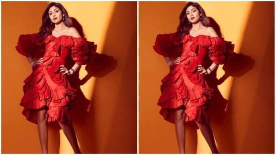 Shilpa Shetty is the real 'Flaming-oh' in a fiery red dress (Instagram/@theshilpashetty)
