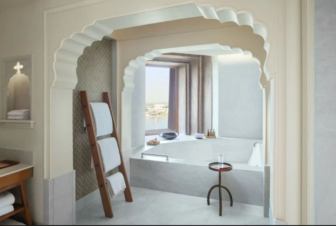 The spectacular view from the bathtub in Rani Rajkumari Suite The spectacular view from the bathtub in Rani Rajkumari Suite