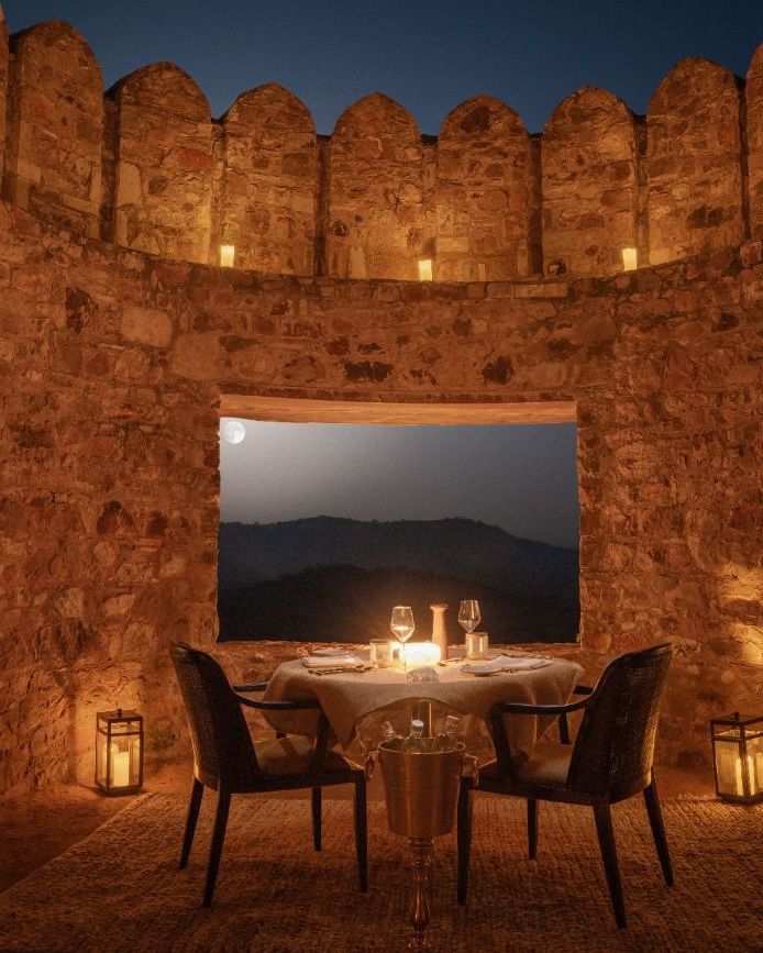 A private setting for a romantic dinner A private setting for a romantic dinner