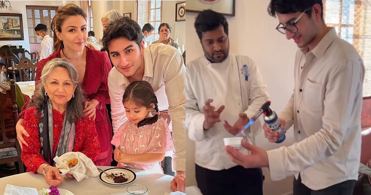 Sharmila Tagore celebrated her birthday with Soha Ali Khan, Ibrahim Ali Khan and Inaaya.&nbsp;