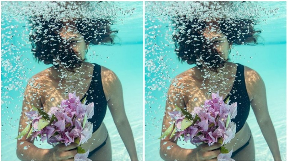 For the pictures, Kubbra decked up in a black bikini. The bikini came with one off-shoulder detail. The attire hugged Kubbra's shape and showed off her curves perfectly. But what stole the show was the fact that the actor went underwater for the entire photoshoot.(Instagram/@kubbrasait)