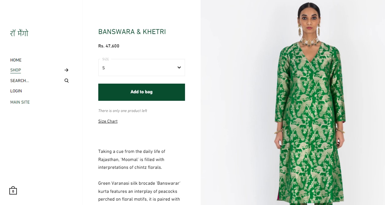 Sara Ali Khan's green Varanasi silk kurta and pants from Raw Mango(rawmango.com)
