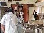 Gangster Jitender Maan alias Gogi was shot dead inside a courtroom in the Rohini court complex on September 24. (CCTV grab) Gangster Jitender Maan alias Gogi was shot dead inside a courtroom in the Rohini court complex on September 24. (CCTV grab)