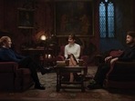 Daniel Radcliffe, Emma Watson and Rupert Grint take a seat in the Gryffindor common room as part of Harry Potter Return to Hogwarts. Daniel Radcliffe, Emma Watson and Rupert Grint take a seat in the Gryffindor common room as part of Harry Potter Return to Hogwarts.