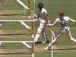 Ben Stokes overstepped 14 times, 12 of which were not called by the umpires. (Channel7/Twitter) Ben Stokes overstepped 14 times, 12 of which were not called by the umpires. (Channel7/Twitter)