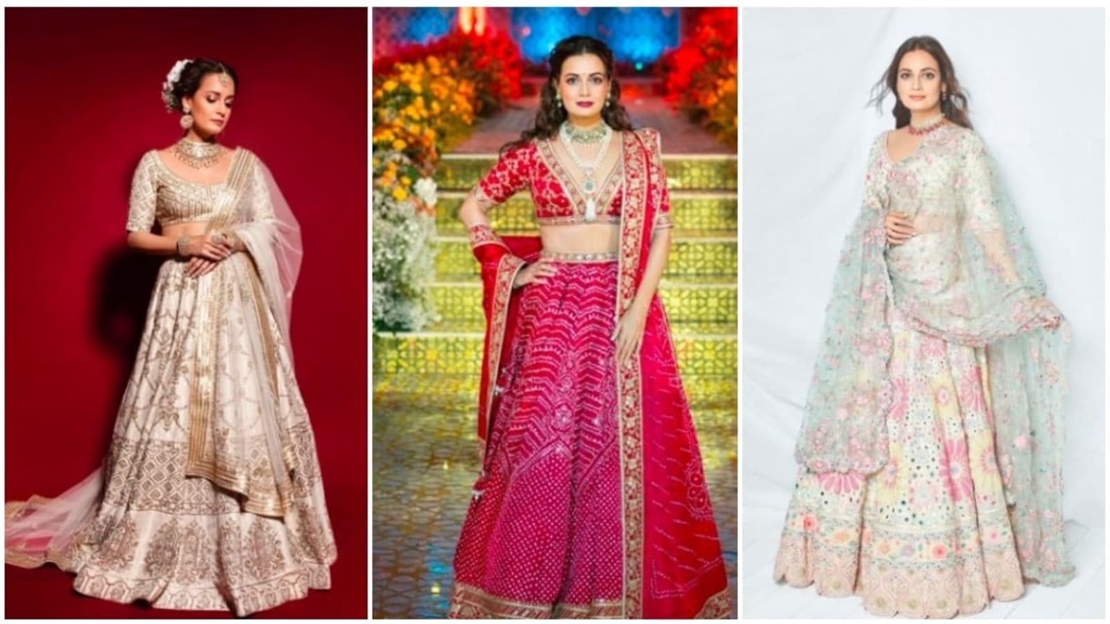 Happy Diwali: Dia Mirza looks glamourous in sheer silver saree, Nargis  Fakhri sparks elegance in pastel embellished lehenga | IWMBuzz