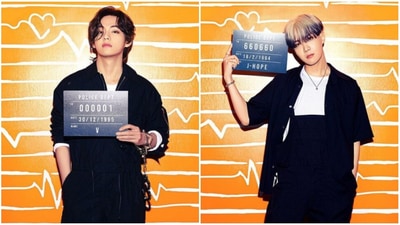 BTS members J-Hope and V.